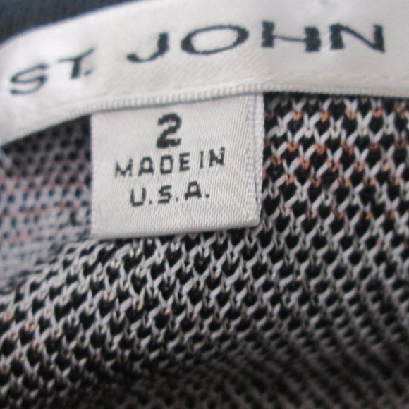 St. John Geometric Striped Bolero Jacket Brown Black White Size 2 - Picture 5 of 5